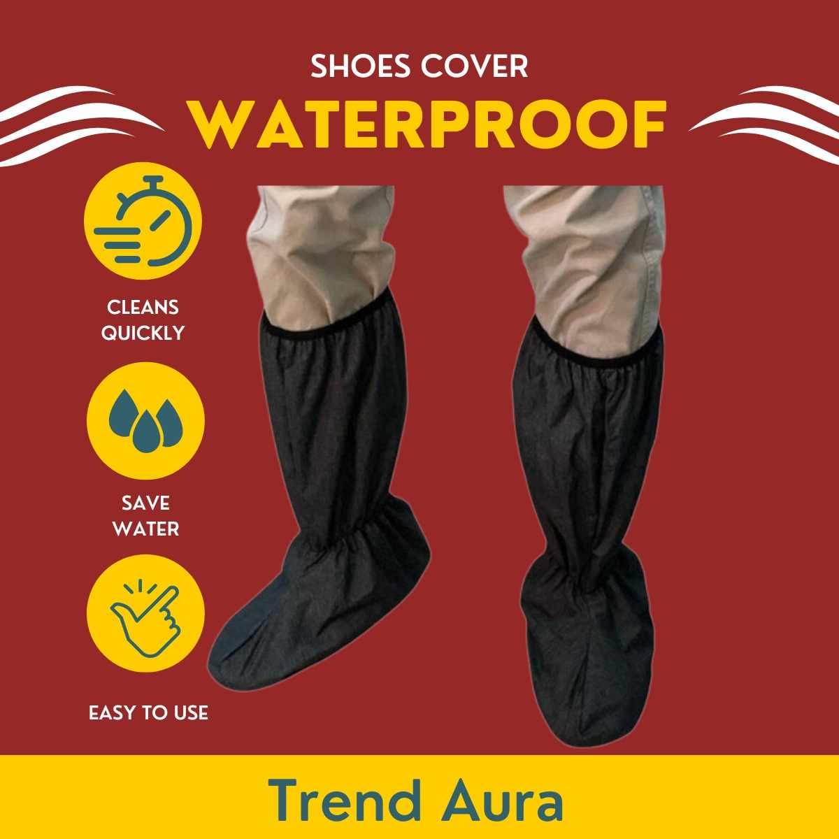 Waterproof Parachute Shoe Cover for Men & Women – Reusable Rain Boot Protector with Anti-Slip Sole & Zipper – Heavy Duty Windproof & Mudproof Shoe Covers for Bike Riding, Travel & Outdoor Use – Durable, Lightweight Monsoon Protection Gear