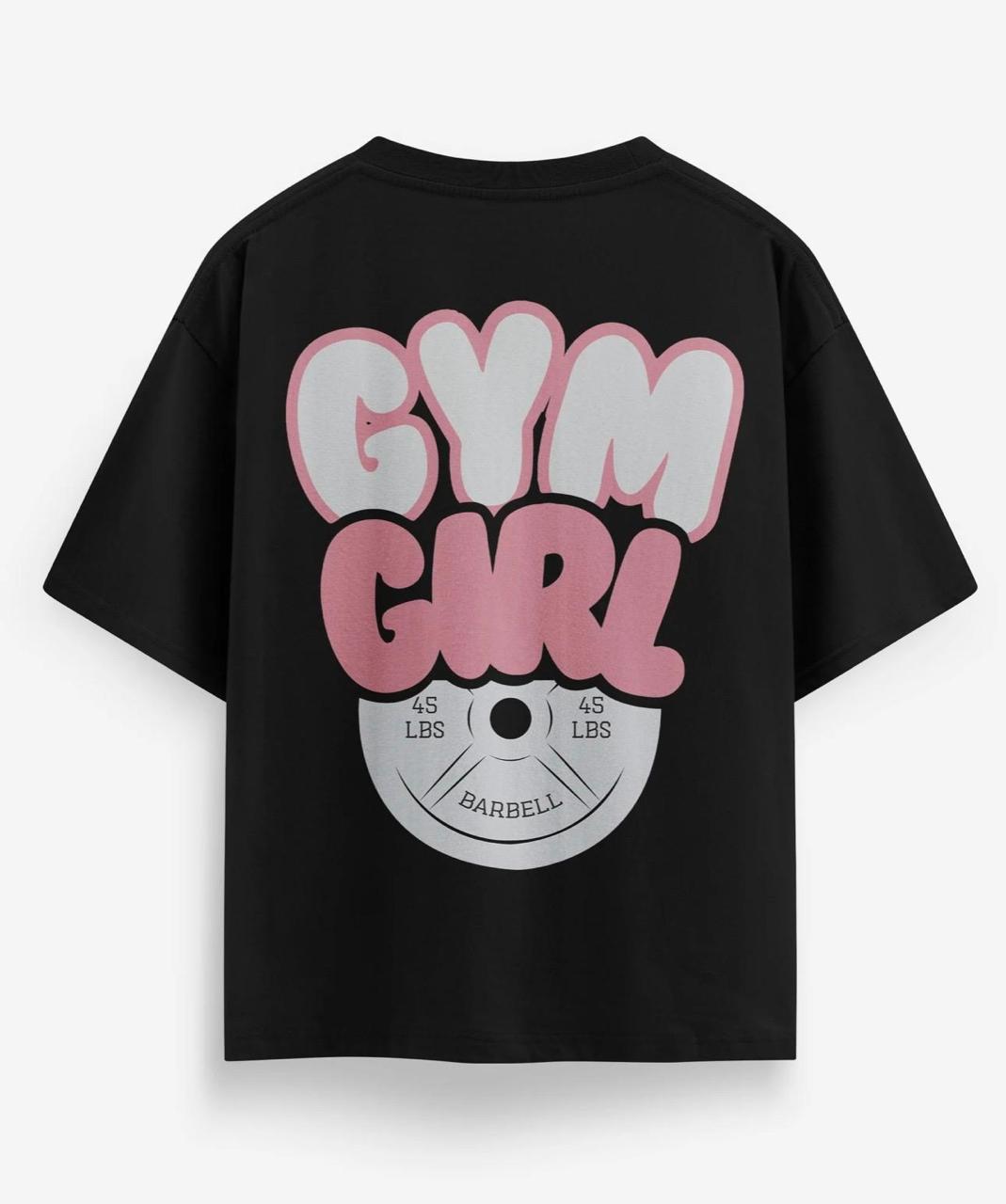Iron Will Gym Girl Oversized T-Shirt - Female Bodybuilder Fitness Graphic Tee - Premium Training Gear