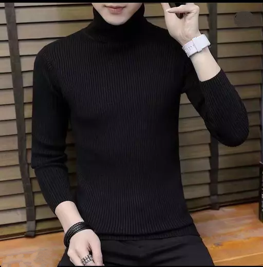 Men's Slim Fit High Neck  - Winter Warm Long Sleeve Turtleneck Highneck For Boys