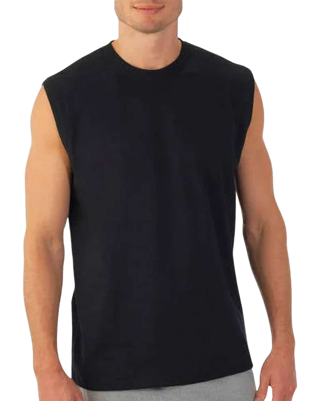 Black Men's Sleeveless Tank Top | Premium Cotton Plain Gym Vest | Round Neck Sleeveless T-Shirt | Casual Summer Workout Shirt for Men