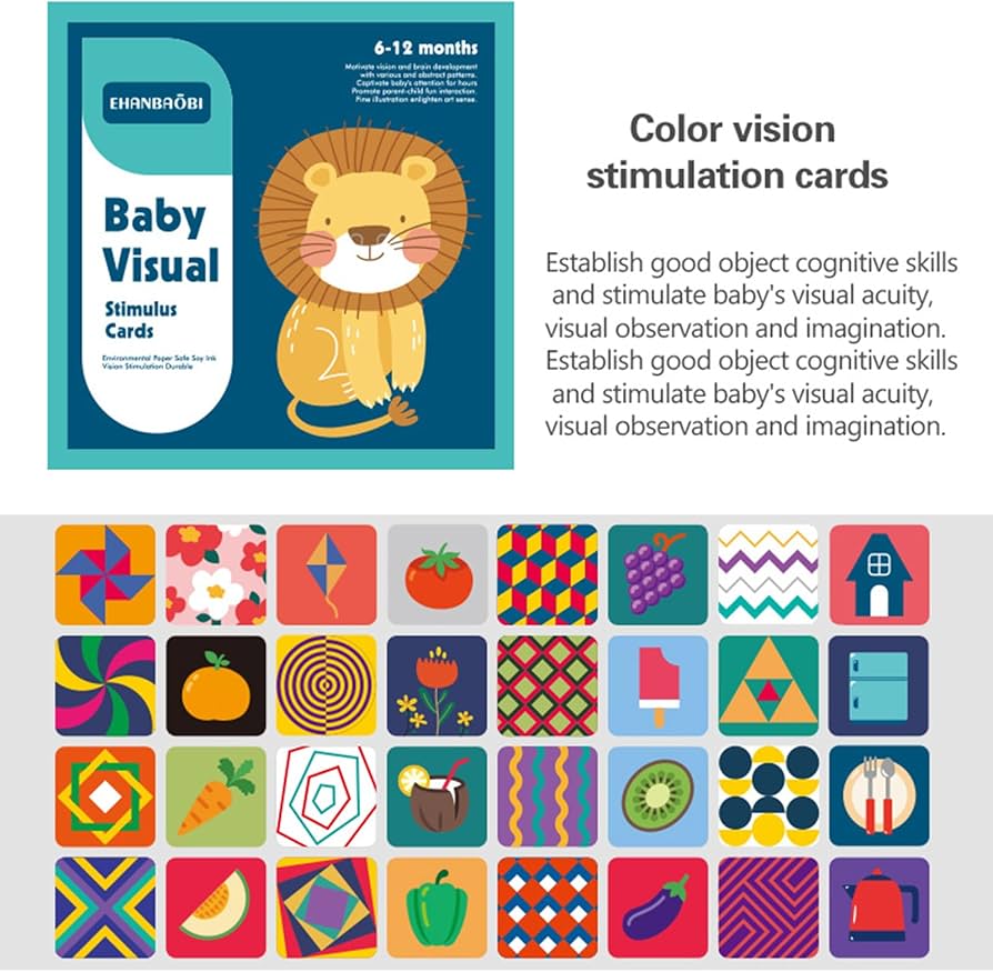18pcs Baby Visual Stimulation Cards – Baby Montessori Toys & Flash Cards for Vision Development & Early Learning | Educational Toy for Newborns & Toddlers 6-12, 12-36 Months | Premium Quality Gift For Toddler