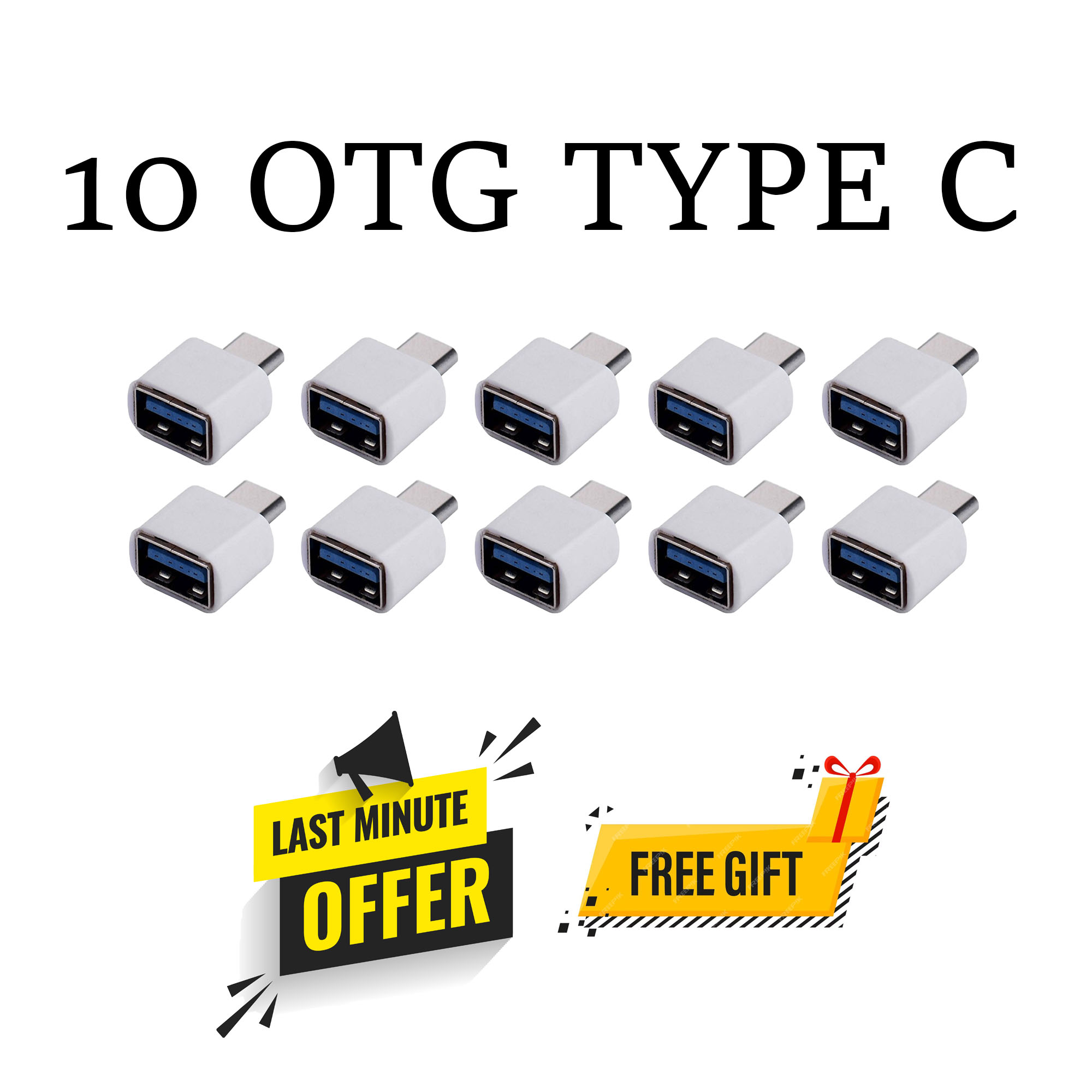 USB to Type C OTG Converter for Android Smartphones, Fast Data Transfer and Charging Adapter