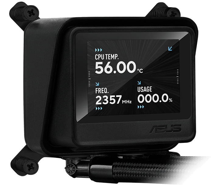 ASUS MAX Gaming LC 360 ARGB LCD Black all-in-one CPU liquid Cooler with advanced cooling performance, vivid 2.4” IPS screen, pre-installed ARGB fans and Aura lighting 14 ce35f26025c5c87be17931e8ae027f4c