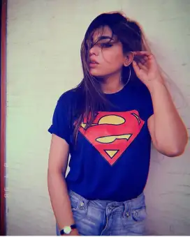 girl in superman shirt