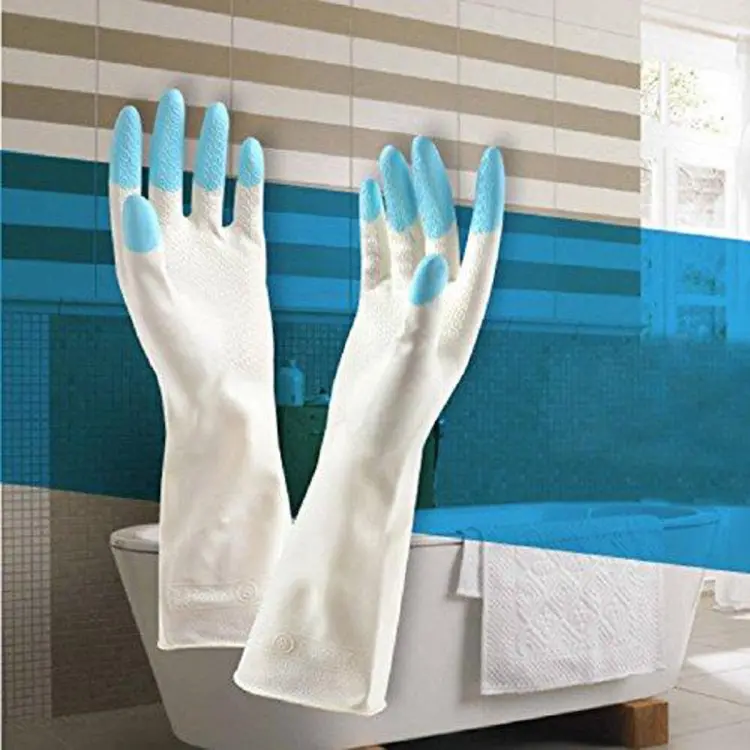 Wash Dishes Cleaning Warm Household Gloves Long Sleeve Kitchen Rubber  gloves
