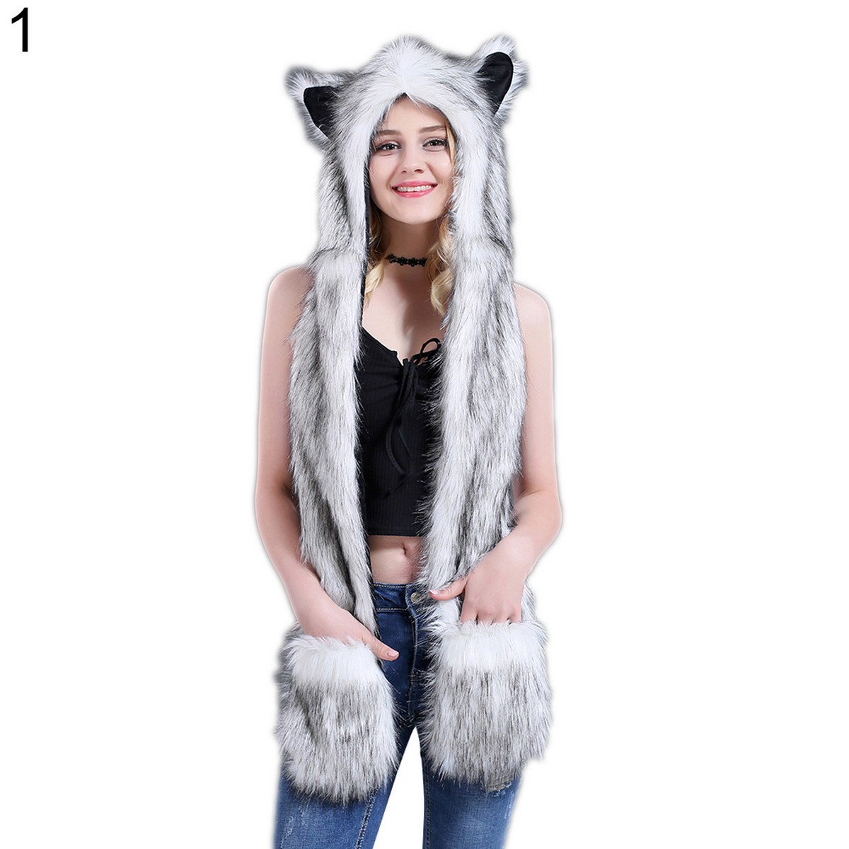 wolf beanie with paws