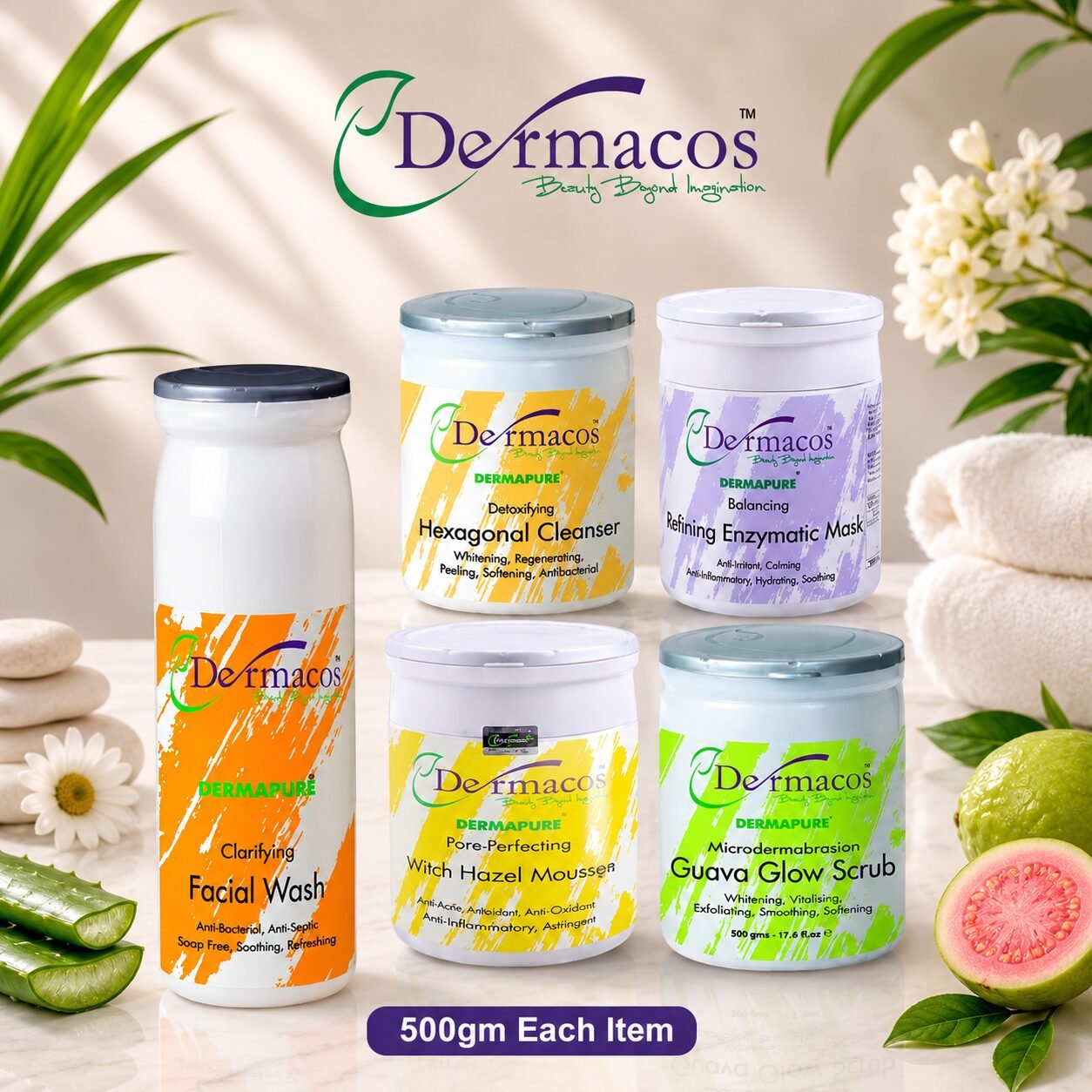 Facial Kit Combination-4 ( Each) Pack of 5 | Personal Care Set | 500ml