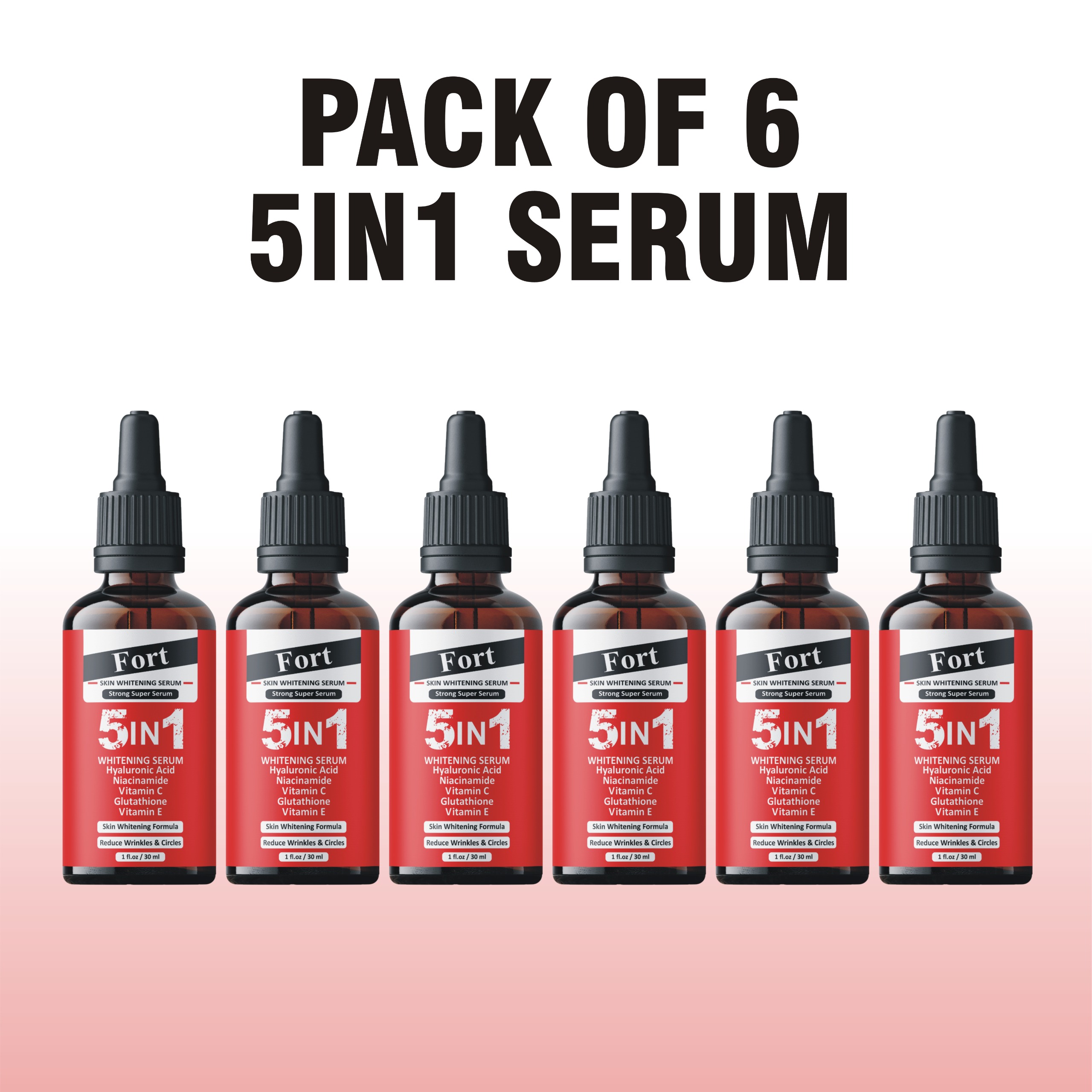 FORT 5IN1 Whitening Serum | Brighten Skin Tone, Removes Dead Skin Whitening Serum | 30ML