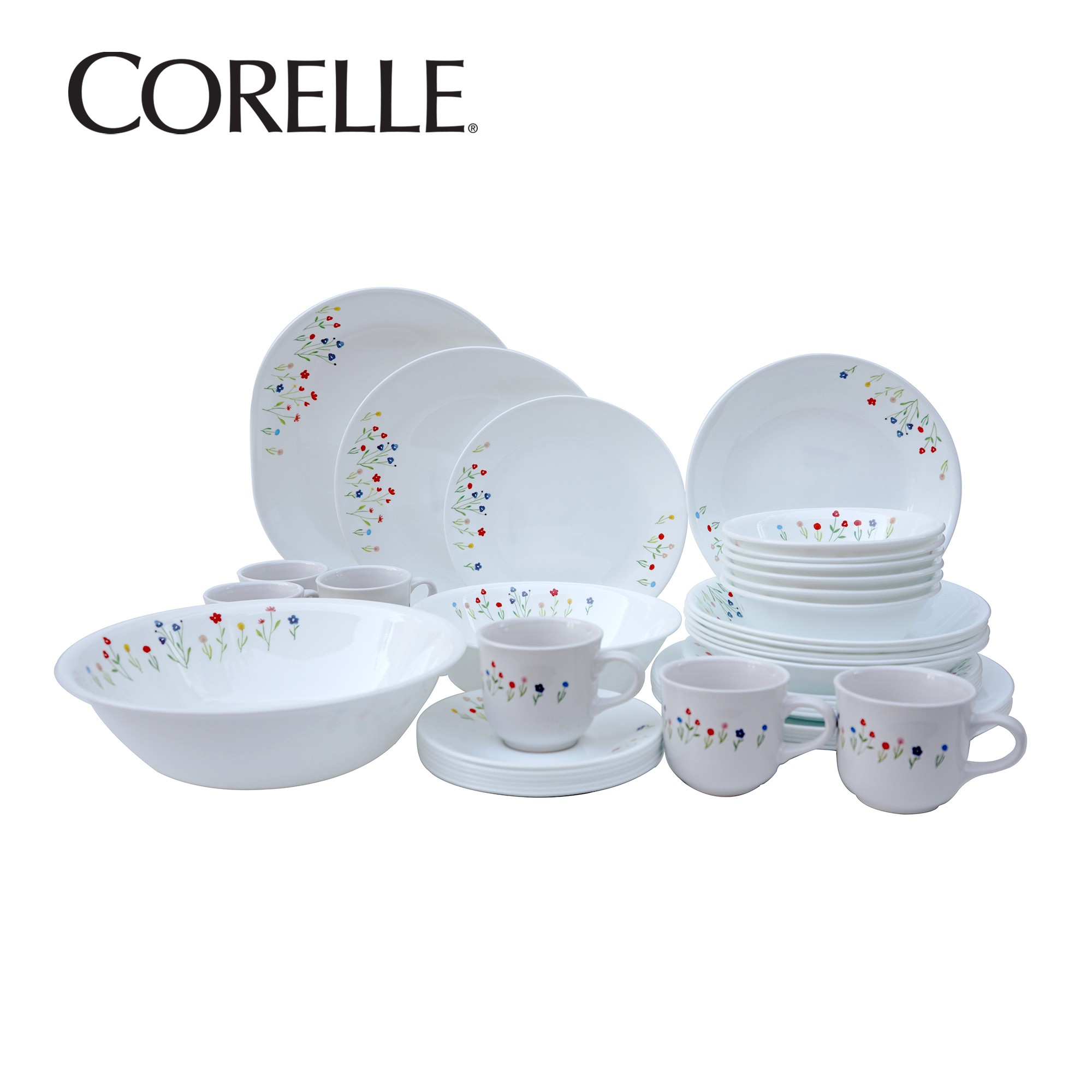 CORELLE 40-piece Dinner Set Flower Hill