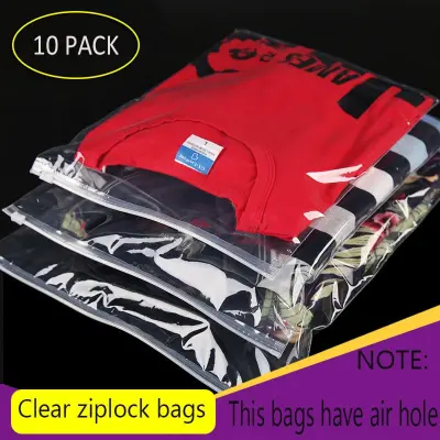 10pcs Reclosable clear plastic underwear storage bag for travel