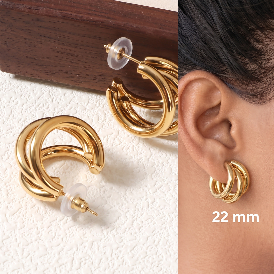 Arabic Hoop Earrings with Textured Ball Charm for Women & Girls | Bangle Rings Stylish & Trendy Jewelry Gifts | Perfect for Everyday & Party Wear