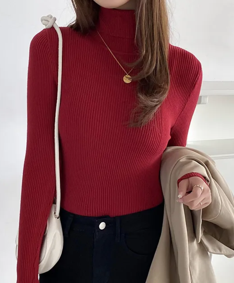 High Neck for Women Soft Warm and Fashionable Sweater Tops for Modern Look