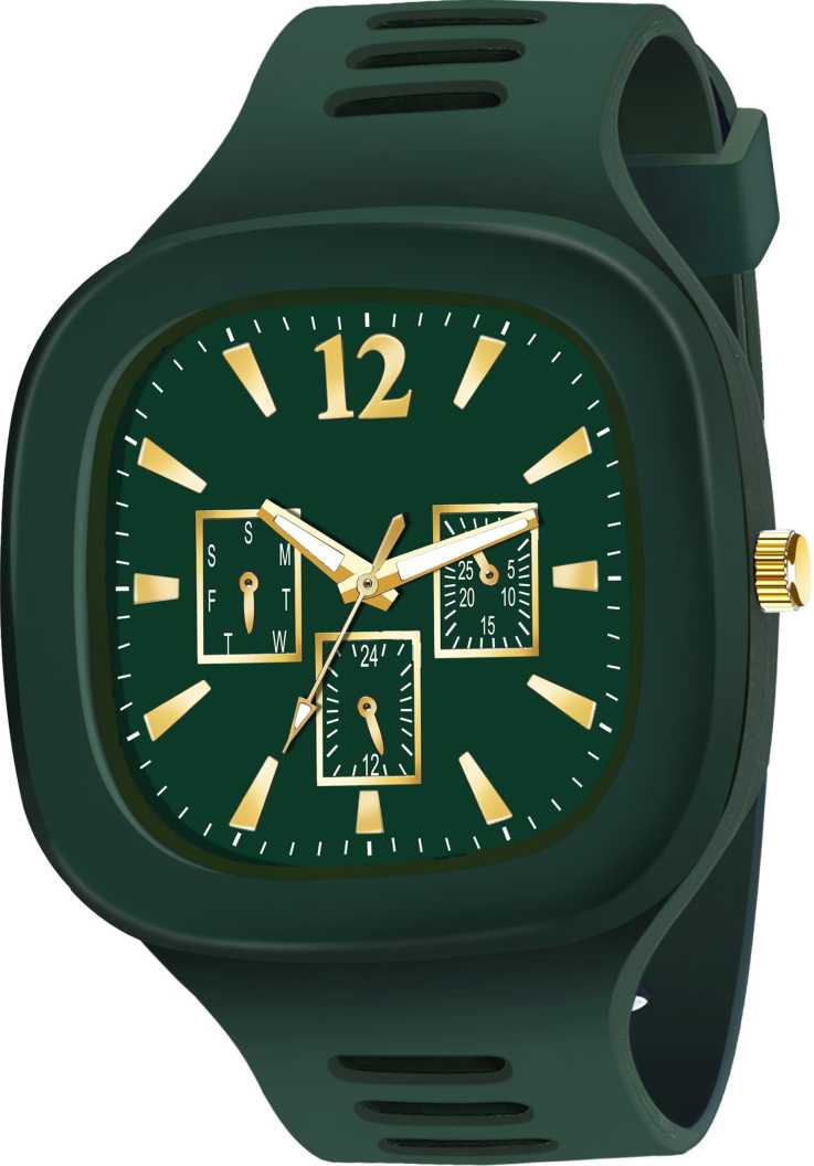 Stylish Square Dial Smooth Silicon Straps Casual Watch Stylish Analog Watch for Boys Men's
