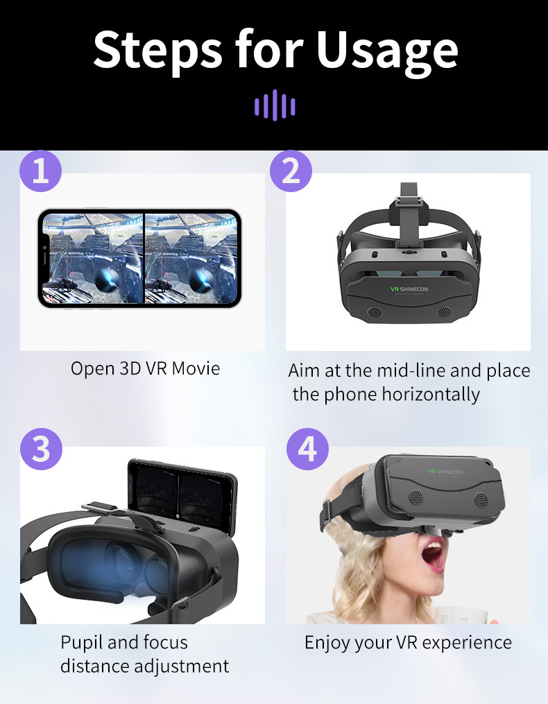 SC-G13 VR Box Shinecon  3D Virtual Reality Headset  HD Optical Lenses  Compatible with Android & iOS Smartphones  Mobile Gaming