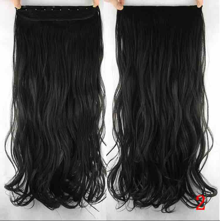 30 inch long 5 clips Natural black Hairs extension- new curly wig
