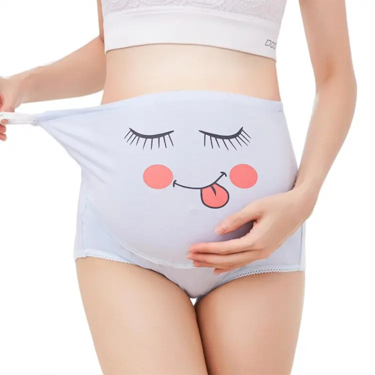 Happier】 Comfortable Women's Underwear Large Size Breathable High Waist Belly  Support Adjustable Cute Cartoon Pants Seamless Belly Support