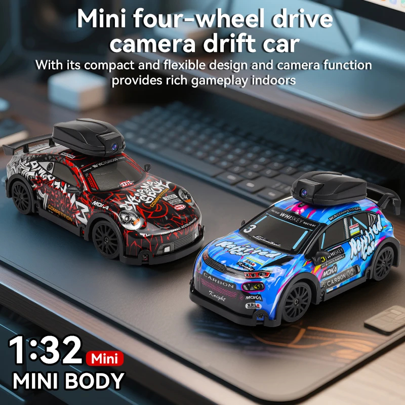 KIDDO KASTLE -  Remote Control MOKA 1:32 RC Drift Car with WiFi Camera | 2.4GHz 4WD 20KM/H High-Speed Racing Car with Replaceable Drift Tires, Road Blockers & USB Rechargeable Battery | Assorted Bus & Sports Car Models