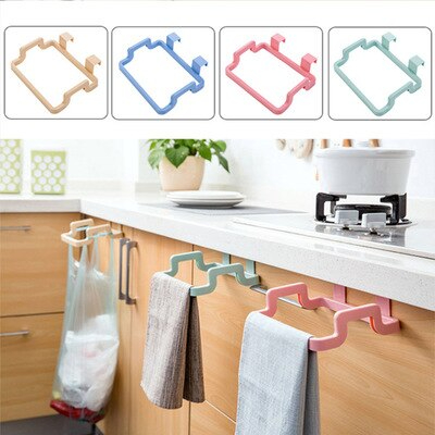 Discount Offer Cabinet Door Kitchen Gadgets Garbage Bag Shelf Kitchen Tools Rack Hanging Storage Trash Rack Kitchen Accessories Goods
