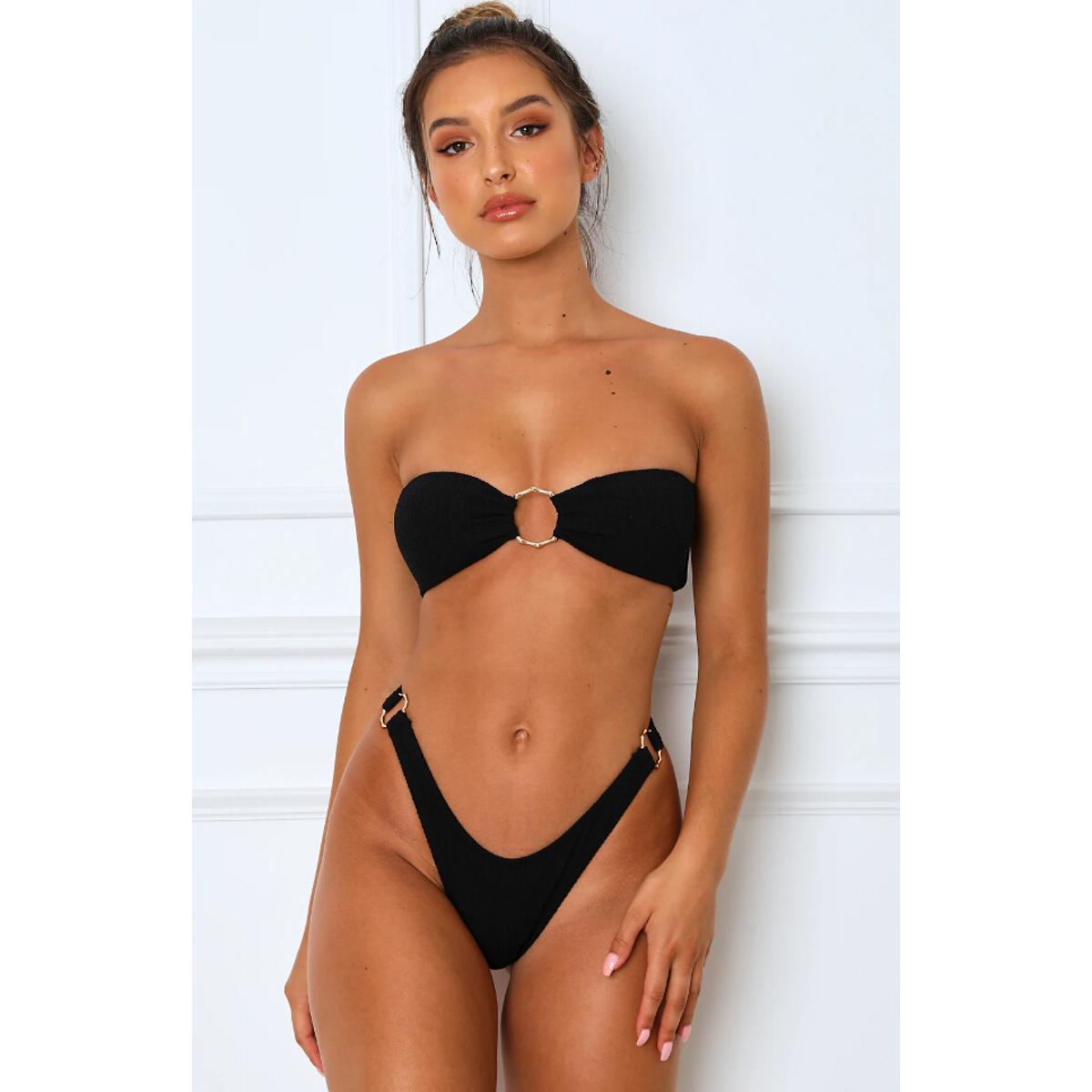 strapless swimsuit two piece