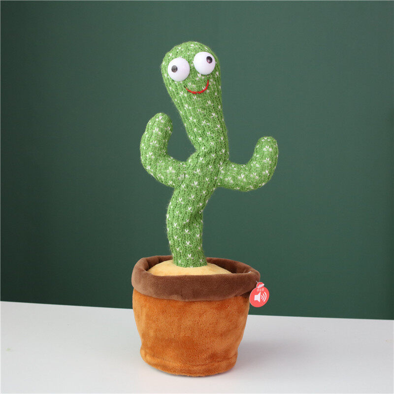 Dancing Cactus Talking Toy, Wriggle Singing Cactus Repeats What You Say, Soft Plush Talking Toy Electric Speaking Cactus Baby Toys Funny Creative Kids Toy Home Decorative and Children Playing