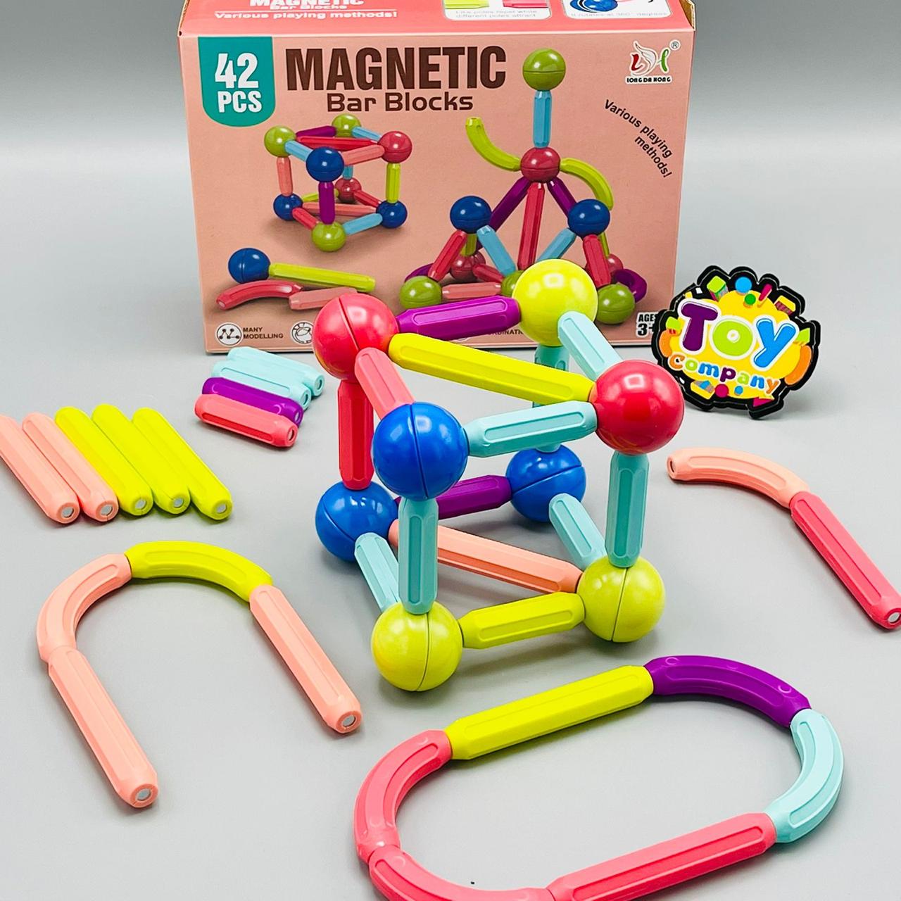 STEM Magnetic Building Toys for Kids - Creative Construction Set with Bars and Balls
