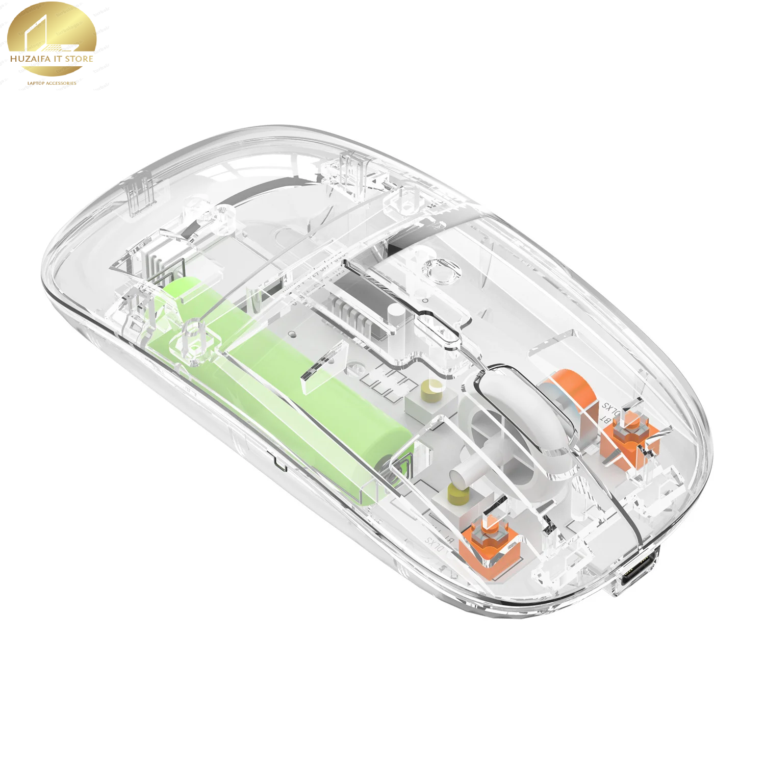 New Transparent Wireless + Bluetooth Dual-mode Rechargeable Mouse