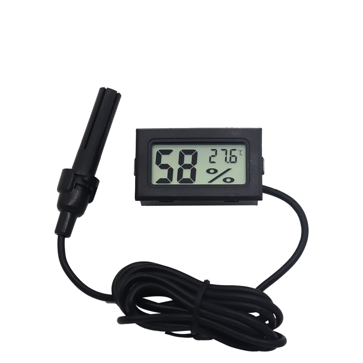 Mini LCD Digital Thermometer Hygrometer Temperature Indoor Convenient Humidity Sensor for Incubator, Reptile Plant Terrarium, Humidor, Guitar Case, Greenhouse