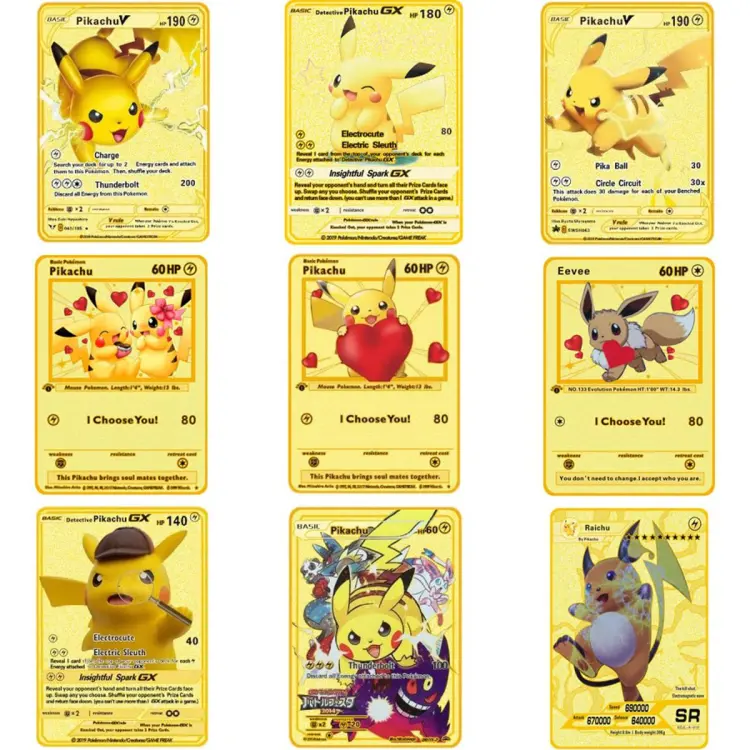 Pokemon Gold METAL Custom Card: I Choose You Pikachu & Eevee! An