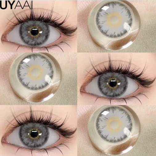 Siri Gray Soft Color Contact Lenses | Gray Eye Contact Lenses For Girls & Boys | Daily & Party Wear Lenses With Free Water Kit