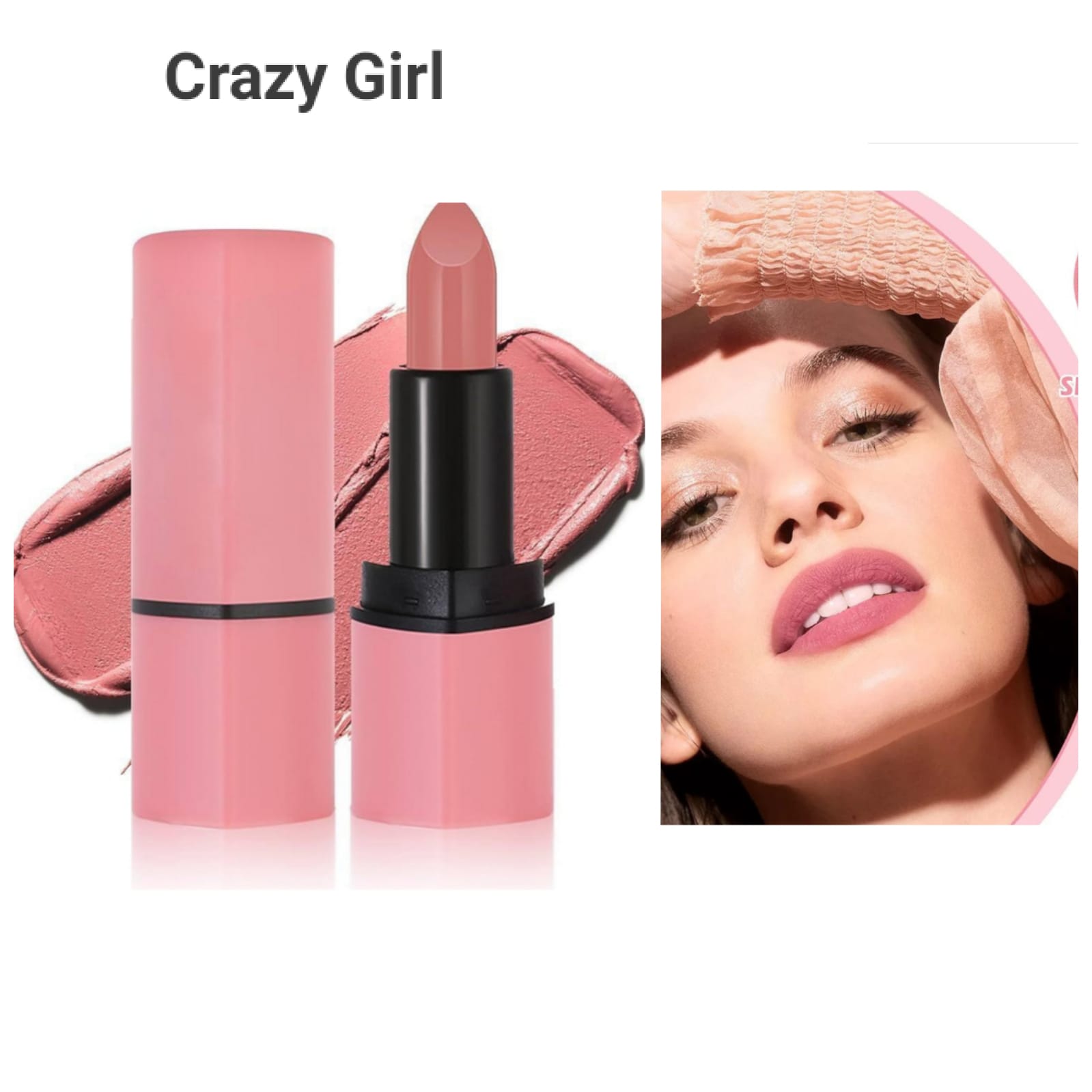 Matte Nude Lipstick ,Bold & Intense Colors,Non-Stick Cup Not Fade Silky Smooth Velvet  Matte Lipstick Lip Makeup for girls & Women -(Nude)