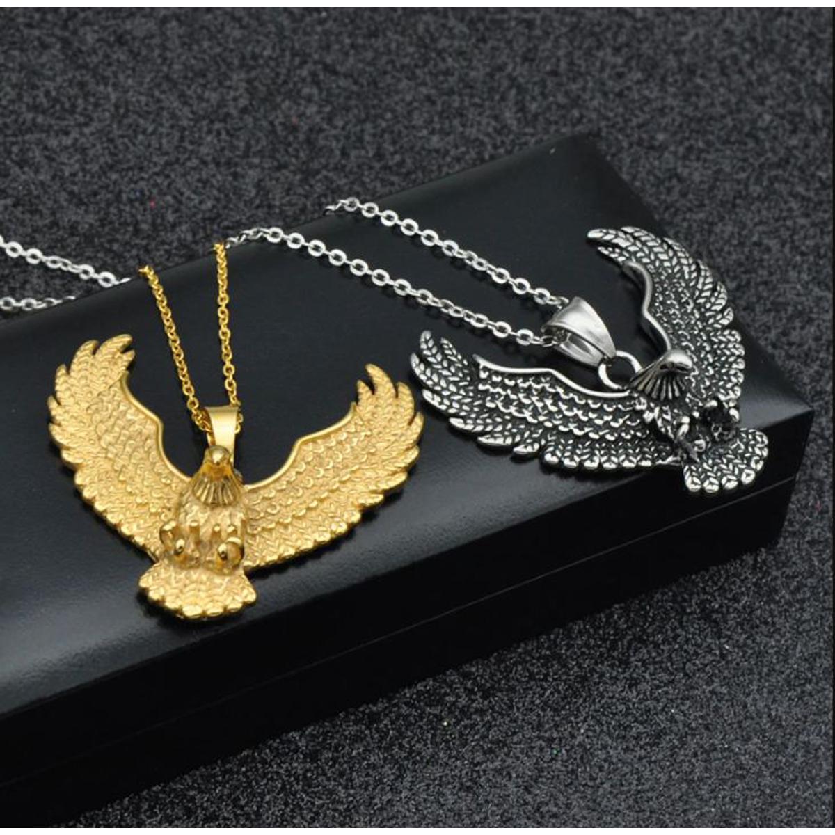 Eagle Locket Pure Stainless Silver with chain For Girls