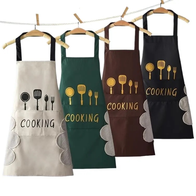 Apron Waterproof Oilproof Can Wipe Hands Kitchen Work Clothes Home Cooking Cleaning Men and Women Universal Sleeveless Apron