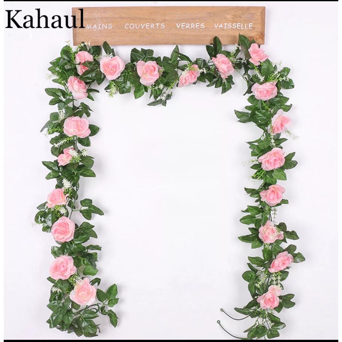 2M Artificial Rose Hanging Garland – Silk Flower Vine for Home and Wedding Decor
