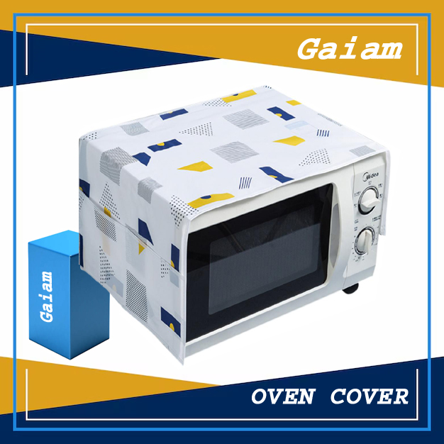 Gaiam Microwave Dust Cover Cotton Printing Dust Cover Waterproof Dustproof Oilproof Double Pocket Storage Bag Microwave Oven Cover