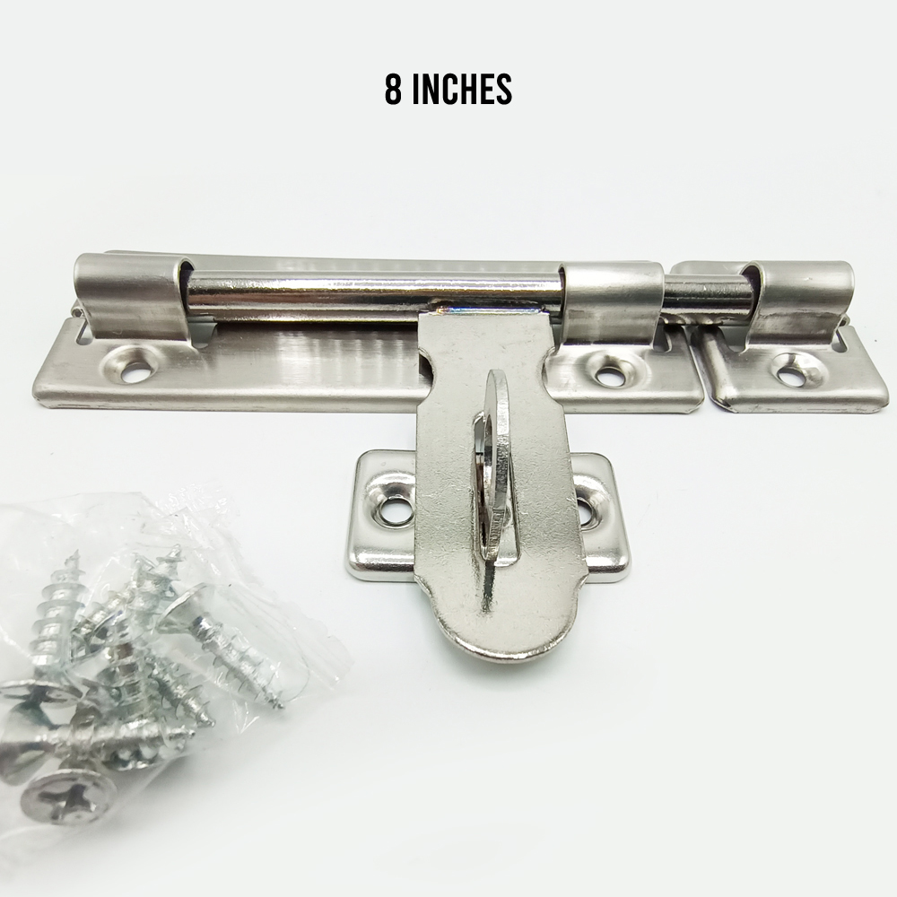 Stainless Steel Aldrop Padbolt Tower Bolt Door Kundi Lock With Screws 