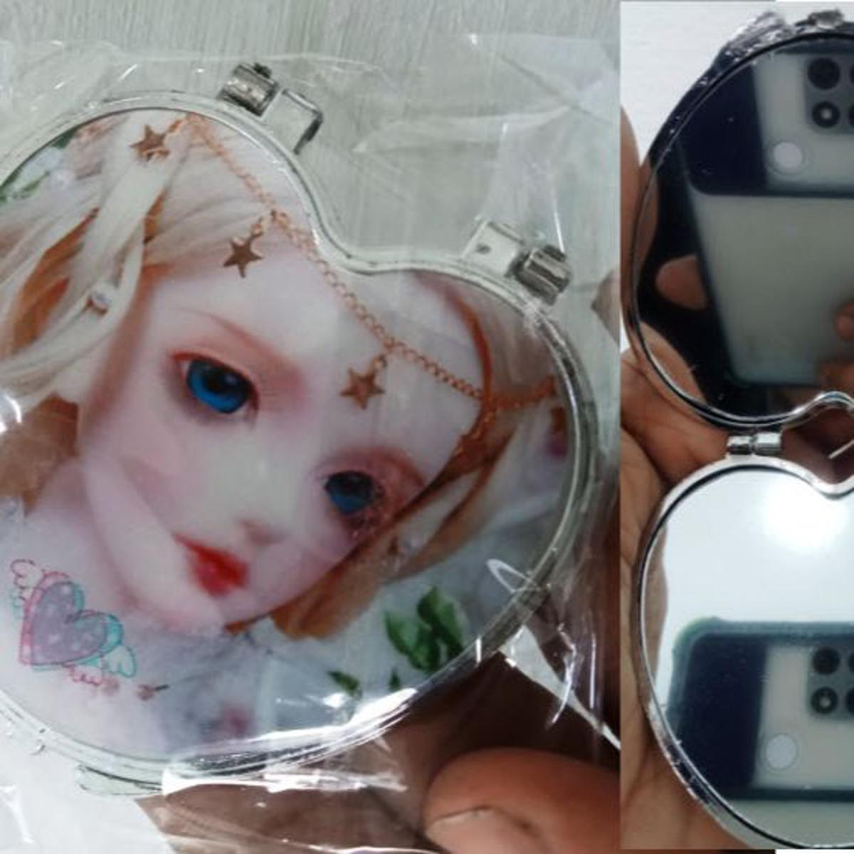 Portable Hand Mirror for Girls Make up Stylish Barby Doll Mirror for Girls