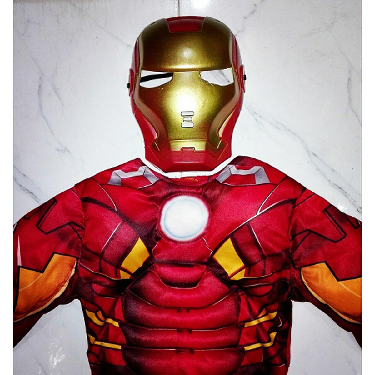 Padded Ironman / Iron Man costume for 5 to 6 years old kids with hard plastic mask , Padded Iron Man costume , Muscular Ironman costume , 3D Ironman costume , Stuffed Ironman costume .