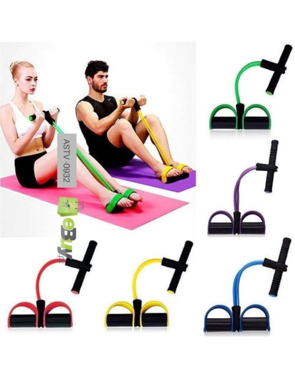 Tummy Trimmer Double Spring & Rubber Resistance Band - Pull Reducer for Belly Fat Burner - Body Exerciser for Weight Loss - Pedal Exerciser for Home Gym Workout - Tummy Trimmer for Women & Men