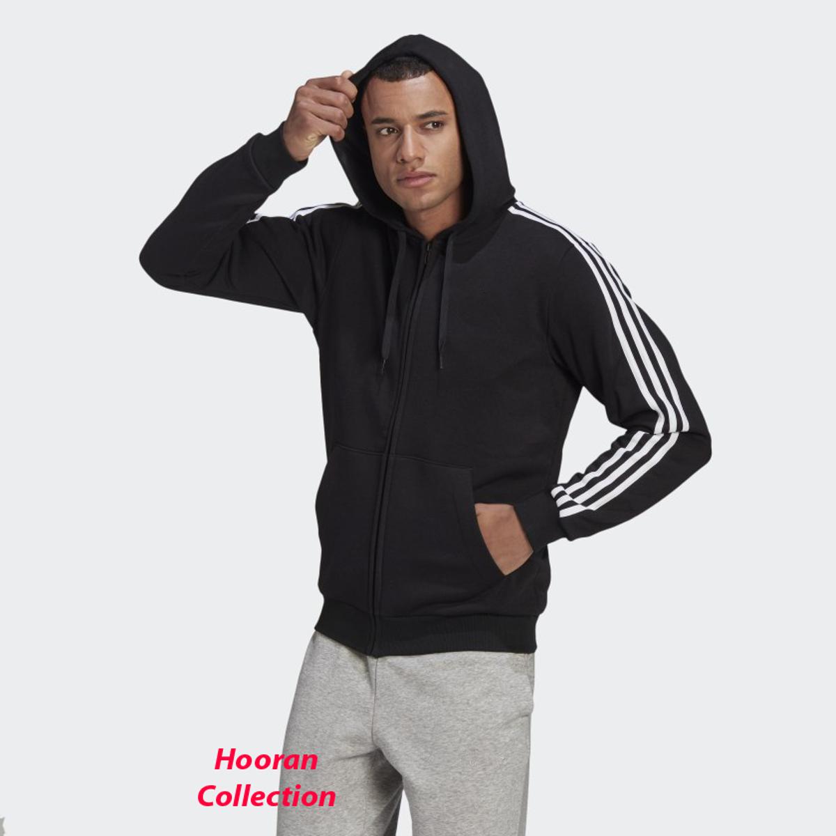 Adidas zipper hot sale hoodie mens