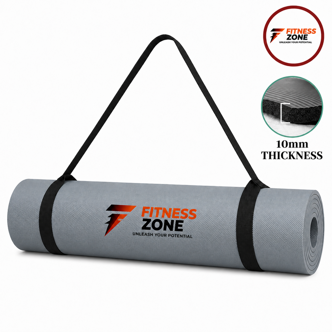 10mm Yoga Mat – Non-Slip, Extra Thick, and Portable  – Premium Comfort & Joint Protection