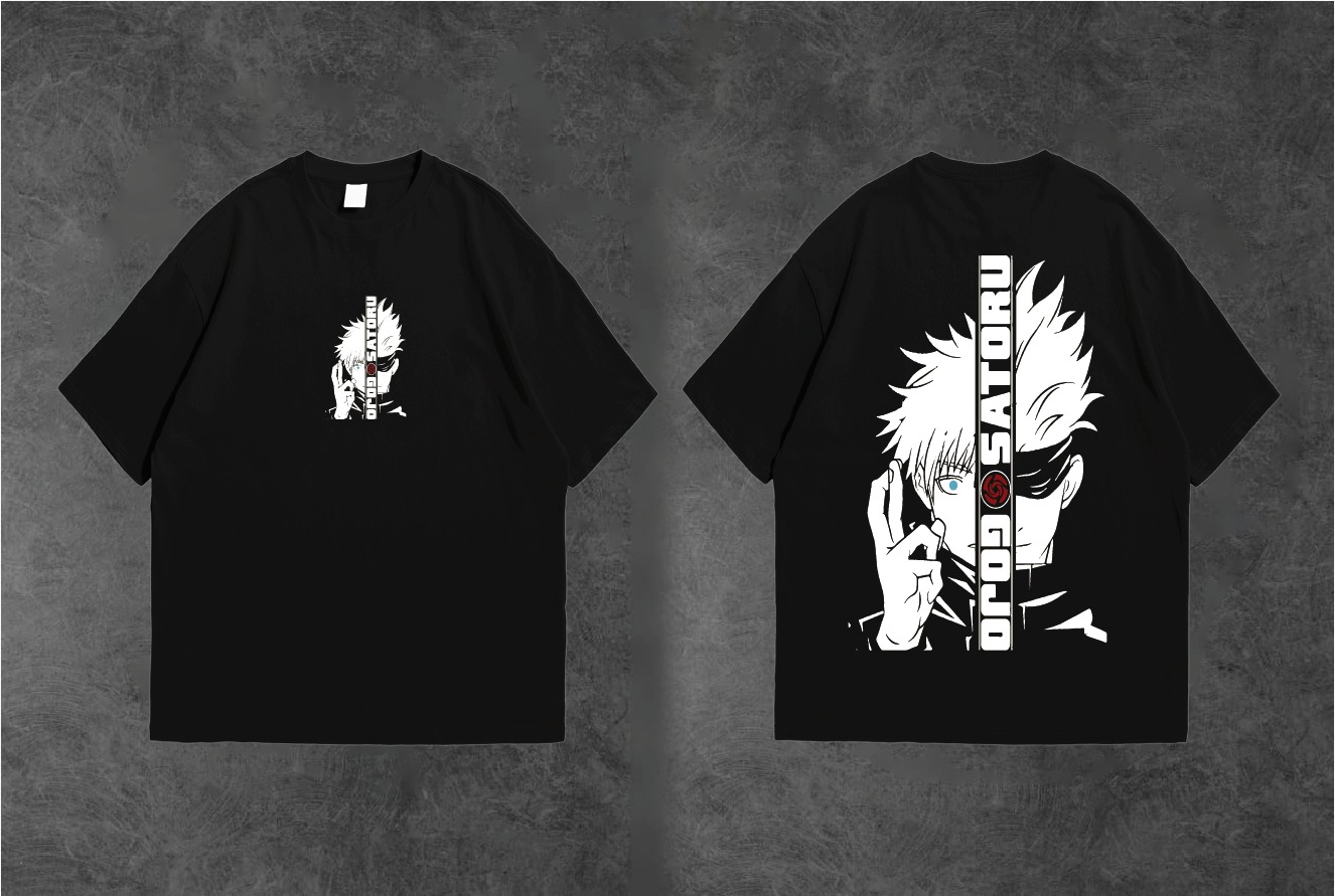 Gojo Satoru Printed Premium Anime Summer Cotton Half Sleeves O Neck T-Shirt For Men & Women