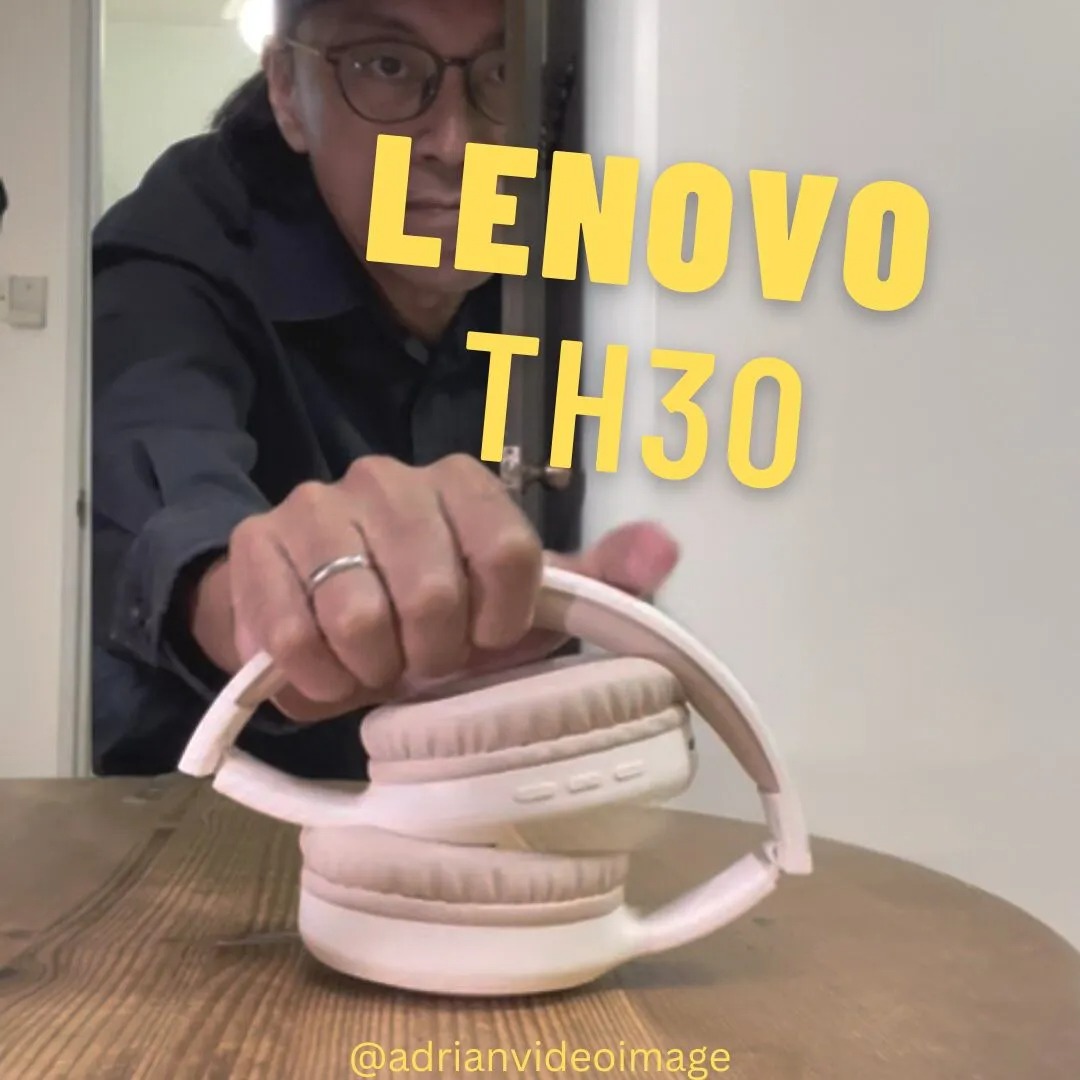 Lenovo ThinkPlus TH30 Bluetooth Headphones | Wireless Over-Ear Headset | HD Calling Mic | Deep Bass Music | Foldable Portable Design