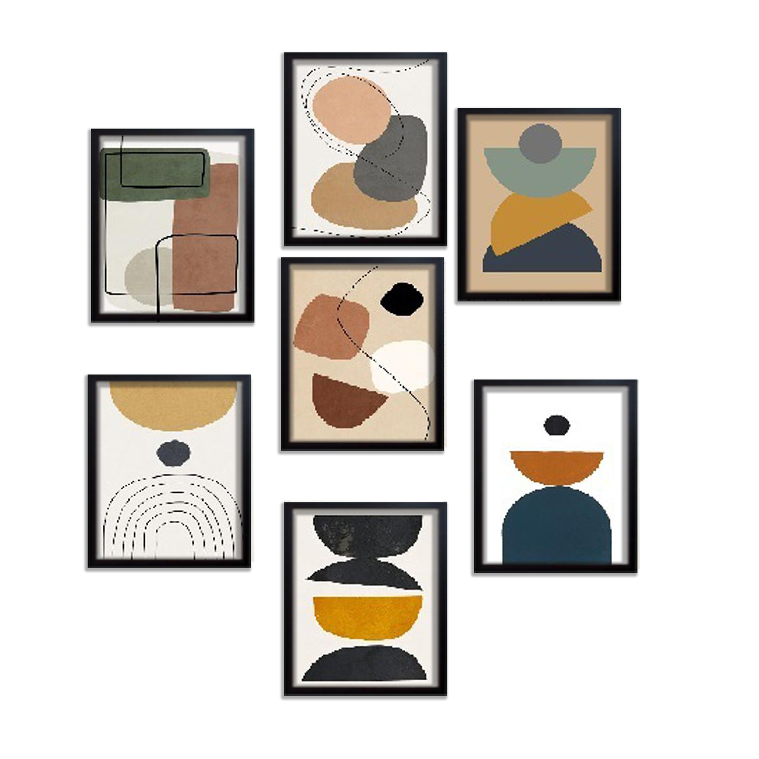 6x8" 7 Pcs Gallery Decor Frame set, Glass front Wall Picture Frames