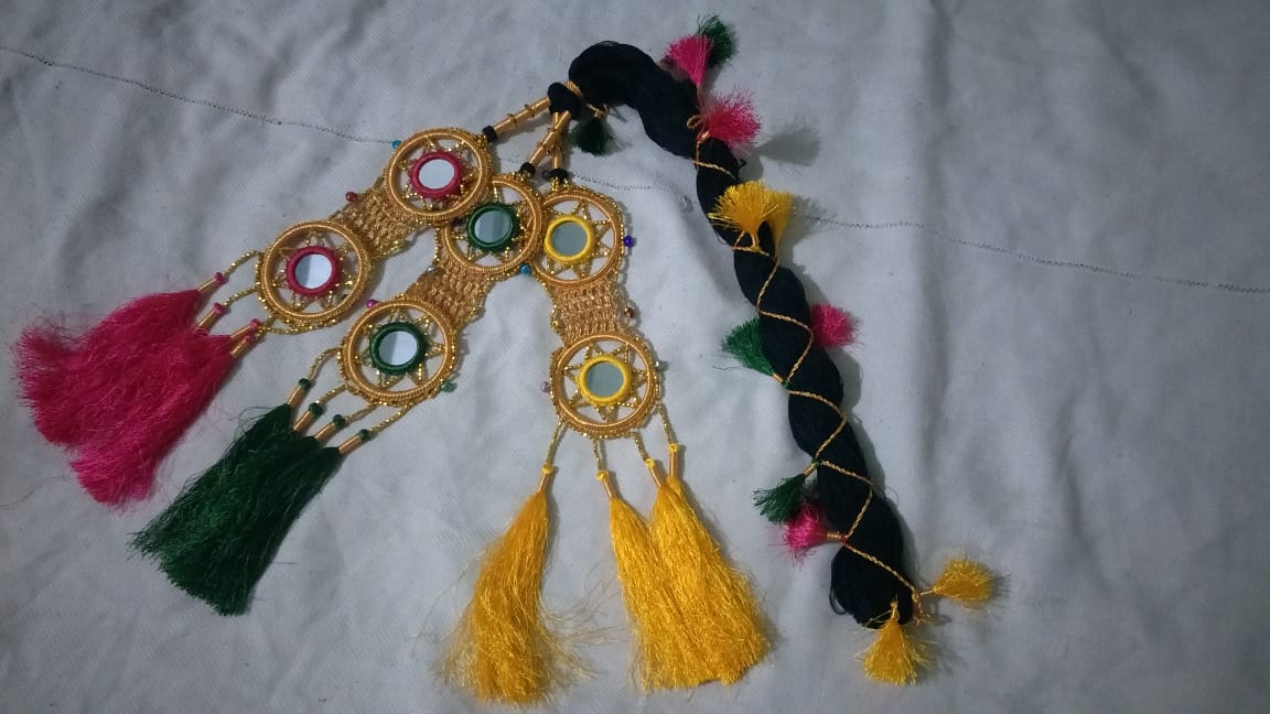 Ladies Punjabi Paranda for girls -  ( handmade ) for wedding event mayoo and mehndi-  Special insha's product in Golden color