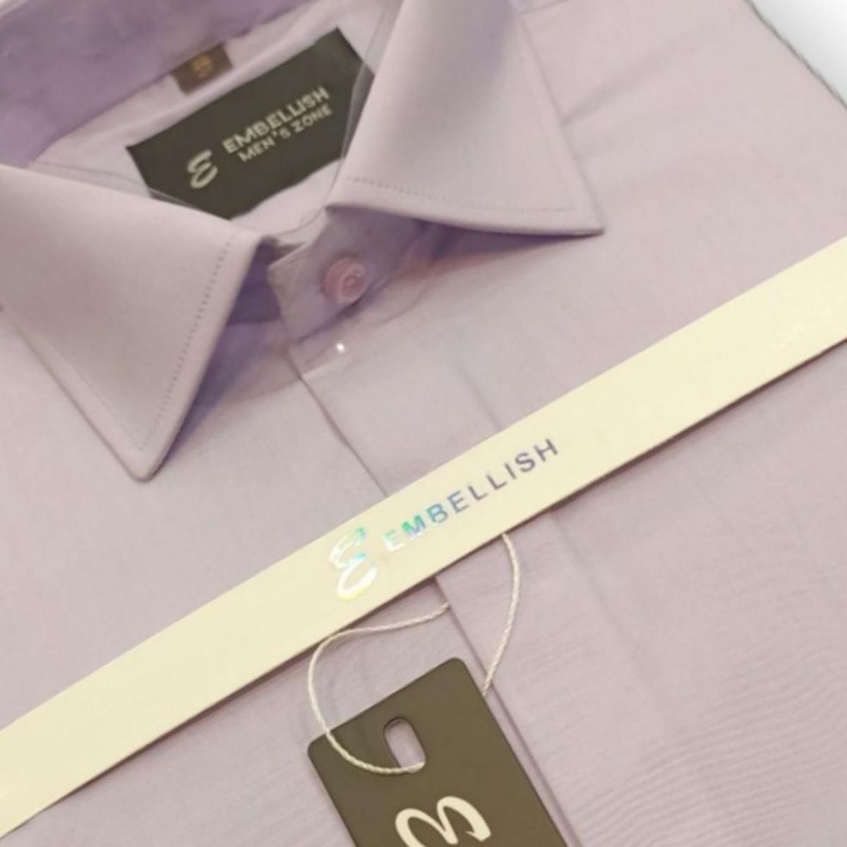 Embellish Imported Fabric (Lavender) Formal & Casual Shirt For Men(Cotton)