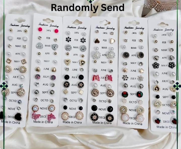 Pack Of 12 - Earrings Tops Fashion Women trendy stylish girls EarringE-5642