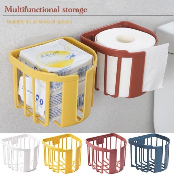 Paper Tray Roll Paper Holder Bathroom Tissue Storage Toilet Nonmarking Wallmounted Multi