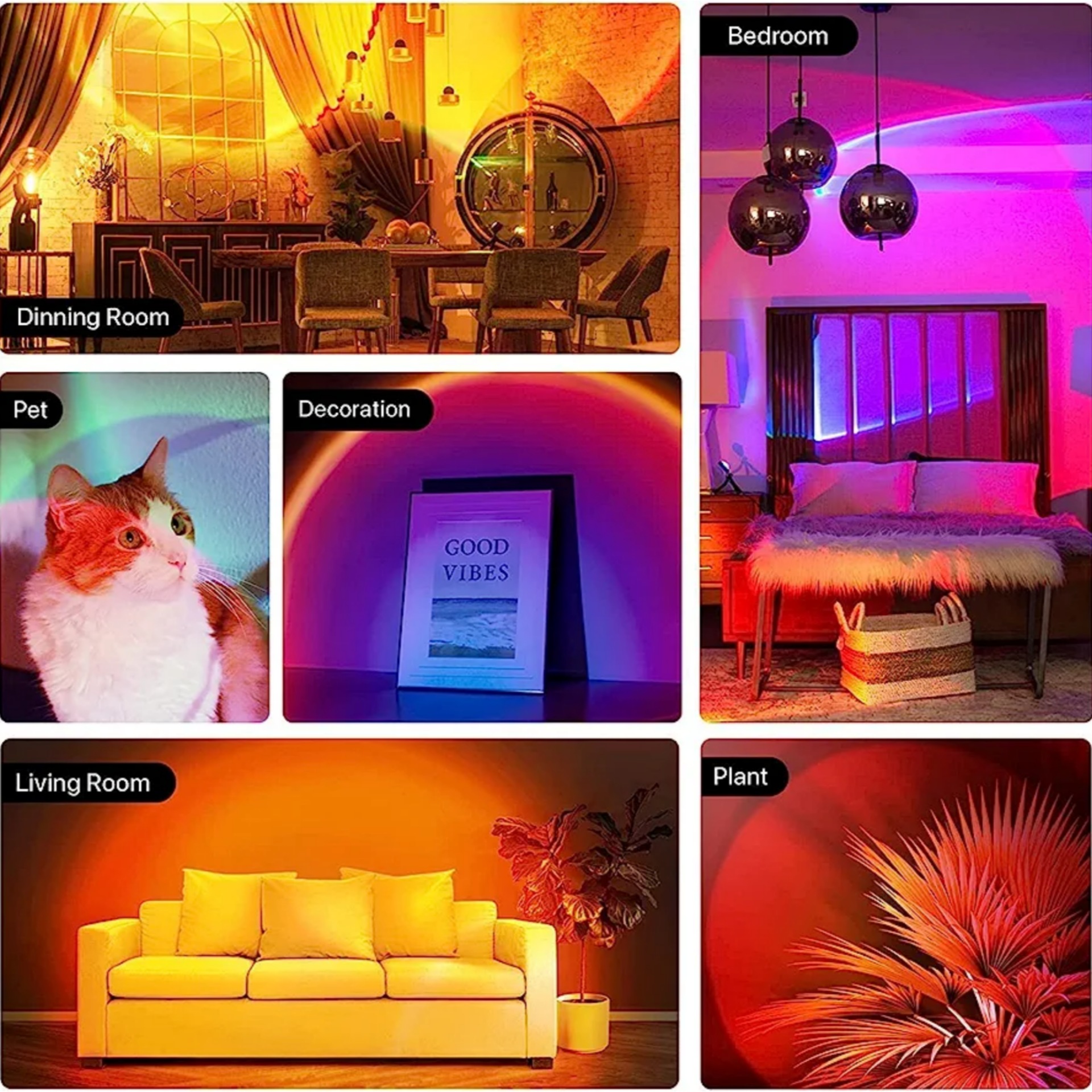 Remote Control Sunset Lamp Projector 16 Colors Changing RGB | Mobile Photography Backgrounds Accessories Lighting Kit Wallpaper