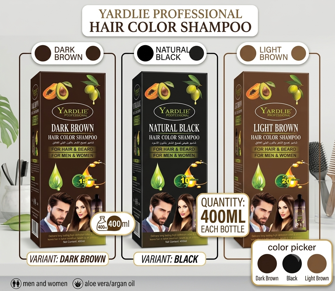 Yardlie Professional Black Hair Color Shampoo 200ml