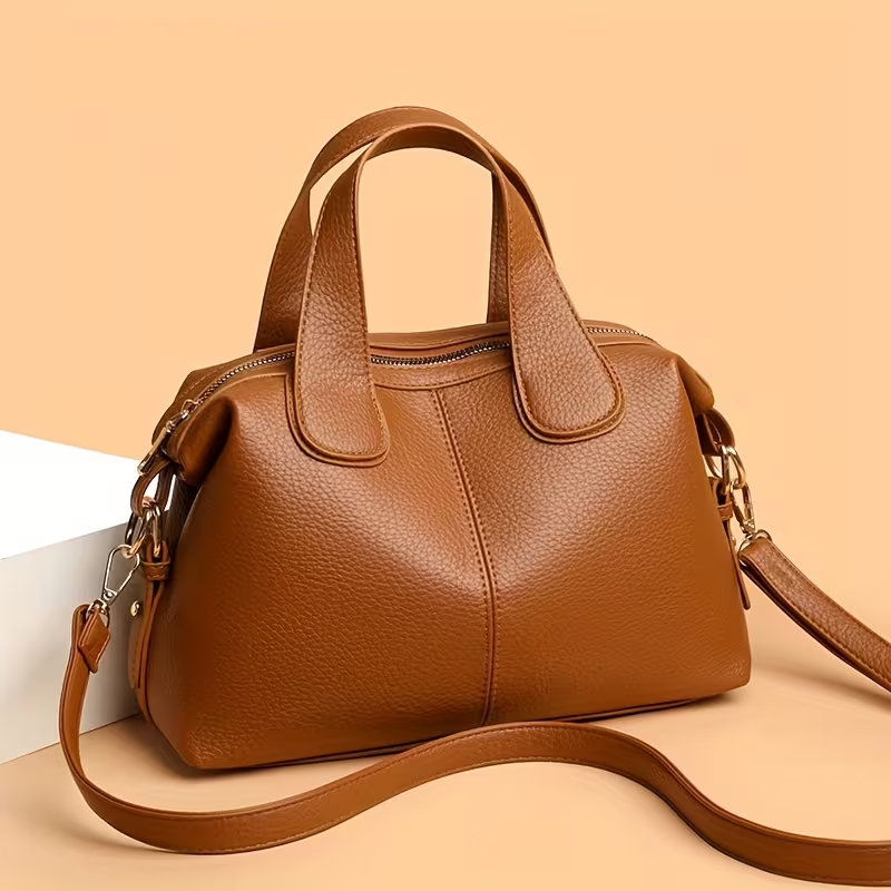 Trendy Women’s Large Capacity Purse – Sophisticated Boston Shoulder Bag Design